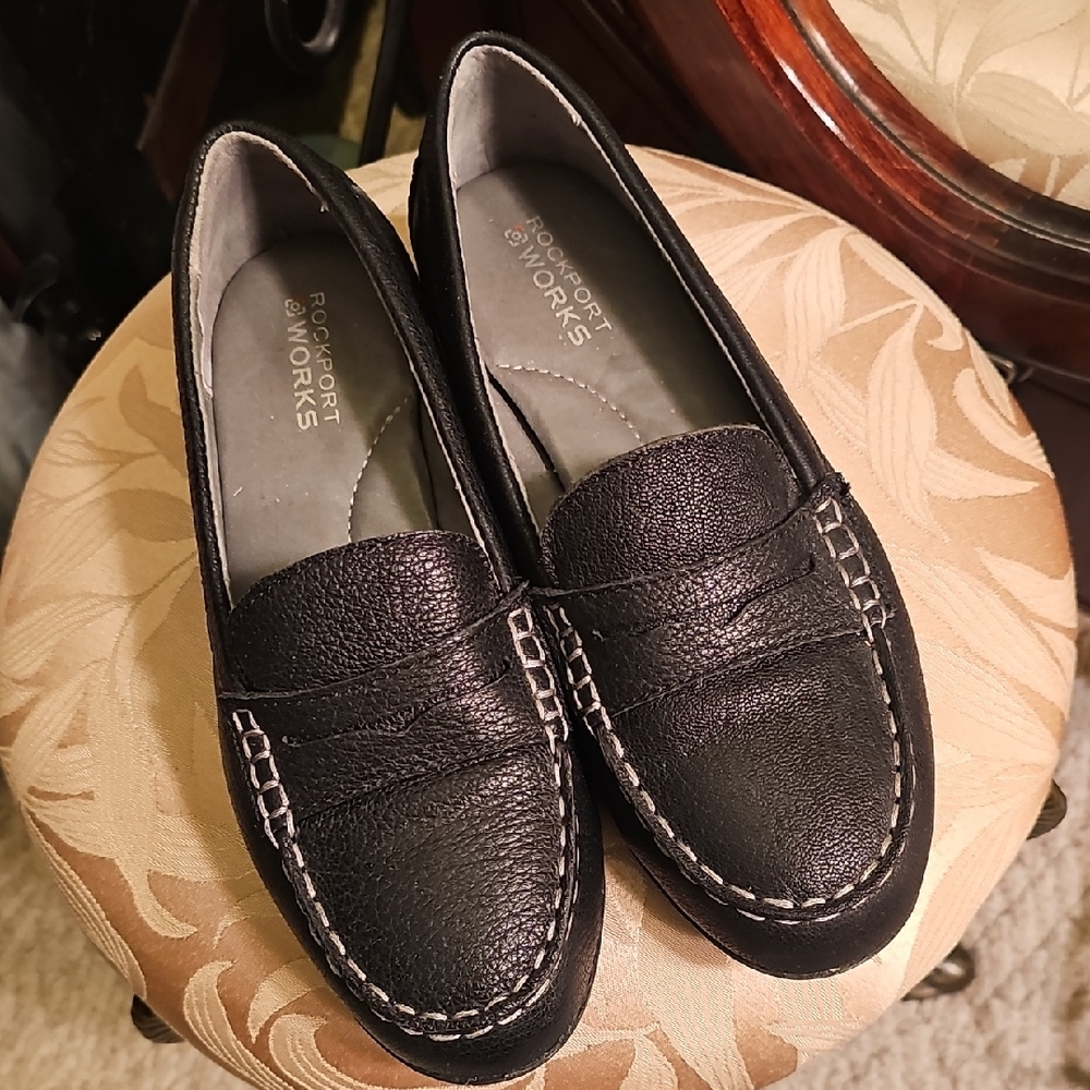 Rockport Black Leather Loafers for Women